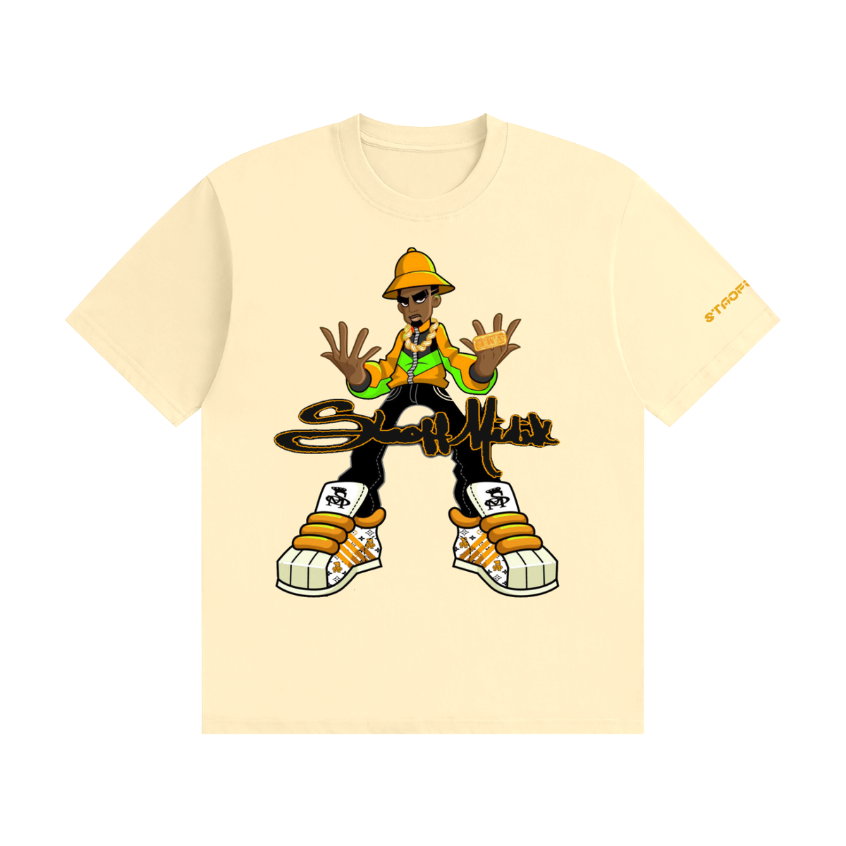 "STAOFF MIDIK" Unisex Seamless Cotton T-Shirt (ORANGE)