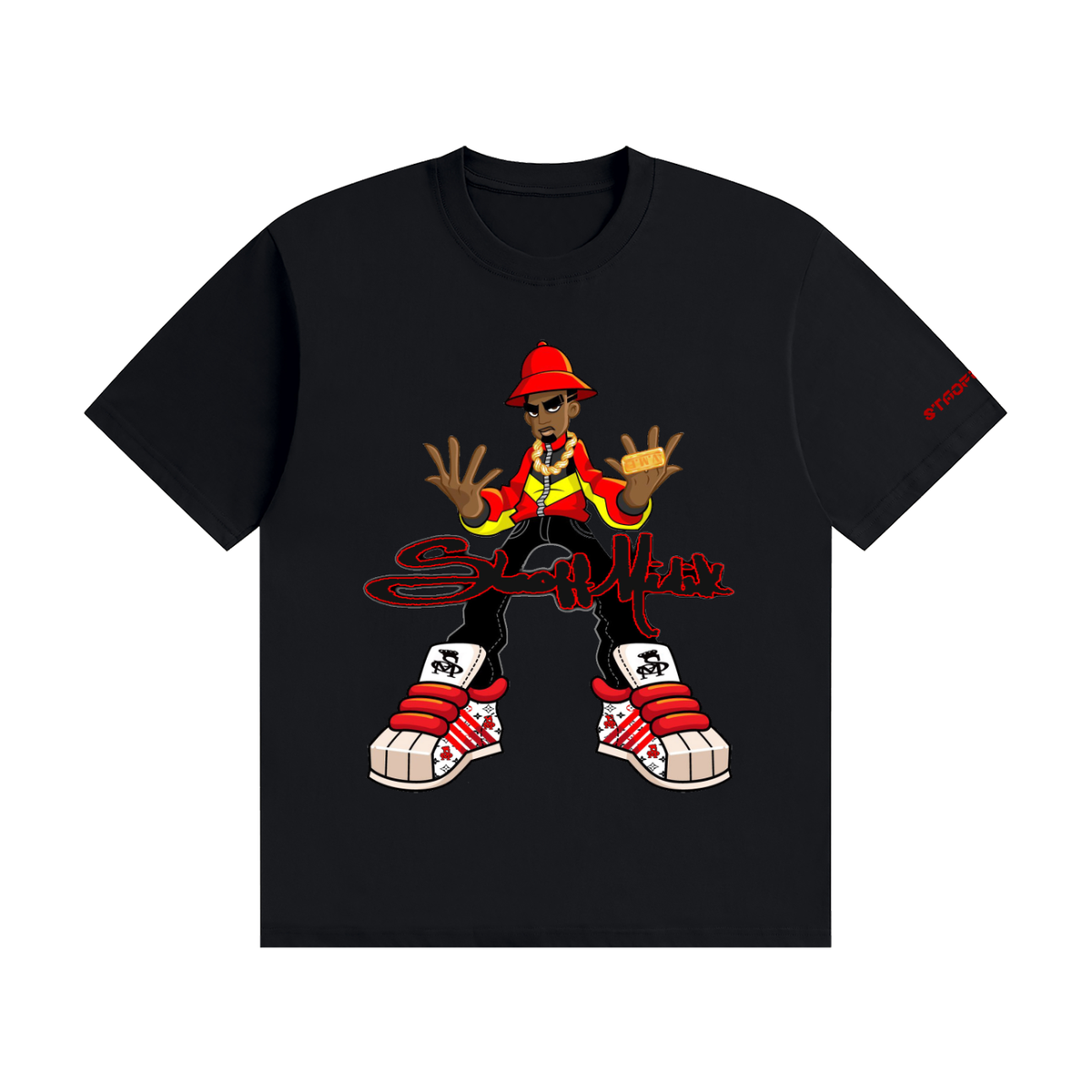 "STAOFF MIDIK" Unisex Seamless Cotton T-Shirt (RED)