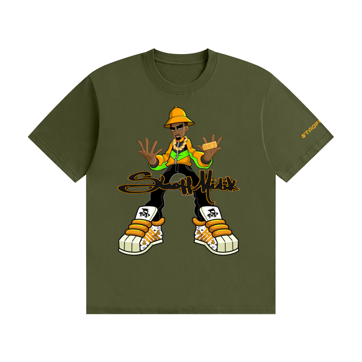 "STAOFF MIDIK" Unisex Seamless Cotton T-Shirt (ORANGE)