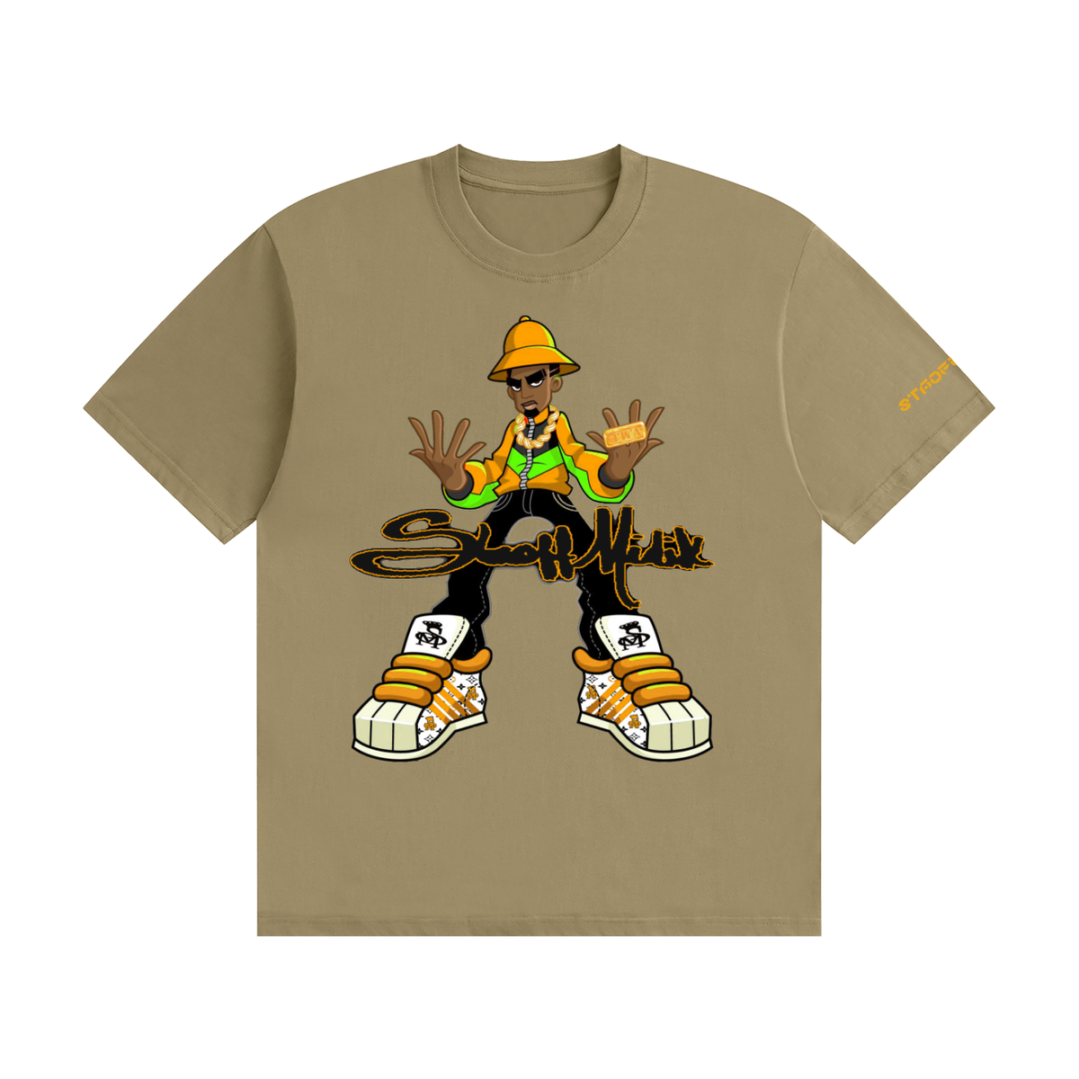 "STAOFF MIDIK" Unisex Seamless Cotton T-Shirt (ORANGE)