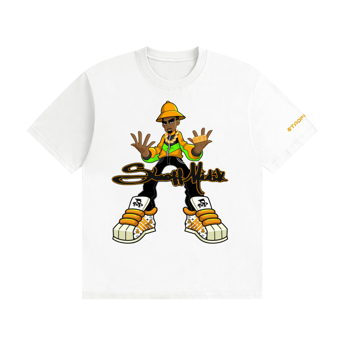 "STAOFF MIDIK" Unisex Seamless Cotton T-Shirt (ORANGE)