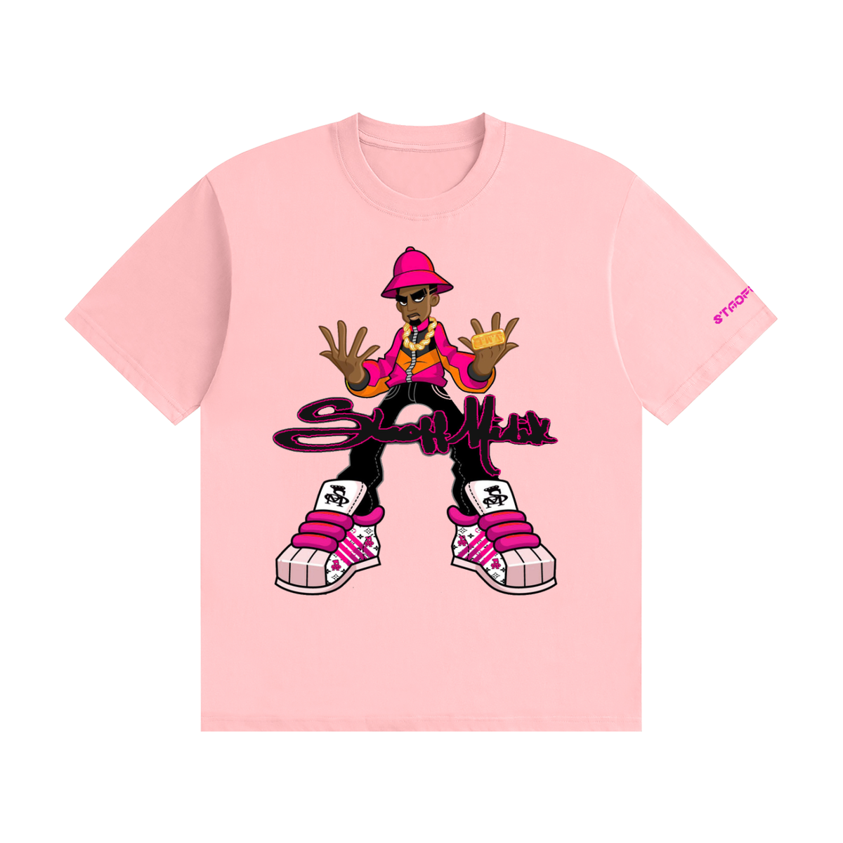 "STAOFF MIDIK"Unisex Seamless Cotton T-Shirt (PINK)