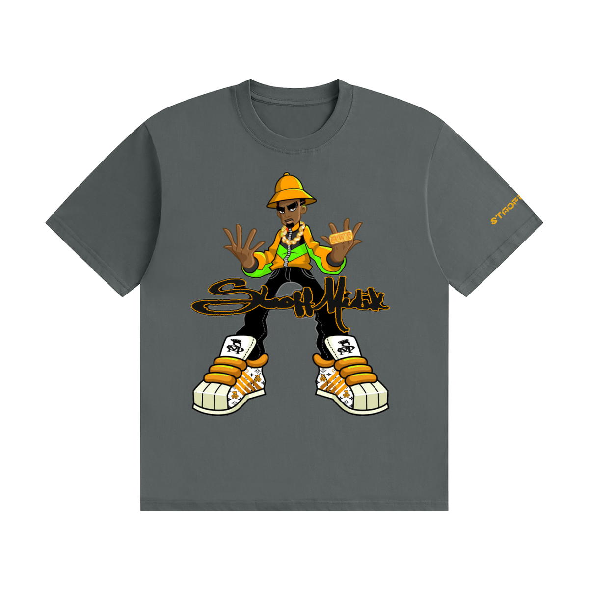 "STAOFF MIDIK" Unisex Seamless Cotton T-Shirt (ORANGE)