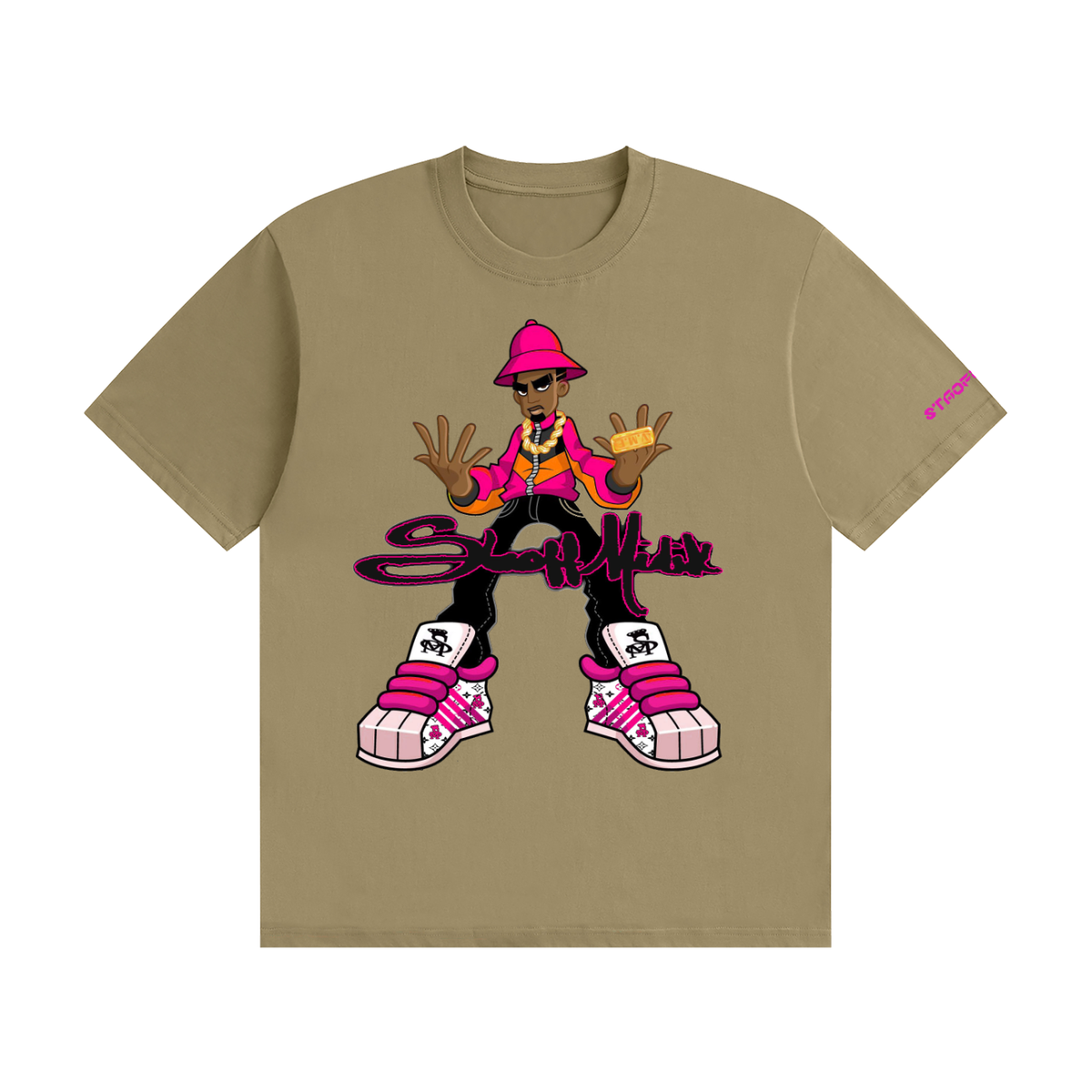 "STAOFF MIDIK"Unisex Seamless Cotton T-Shirt (PINK)