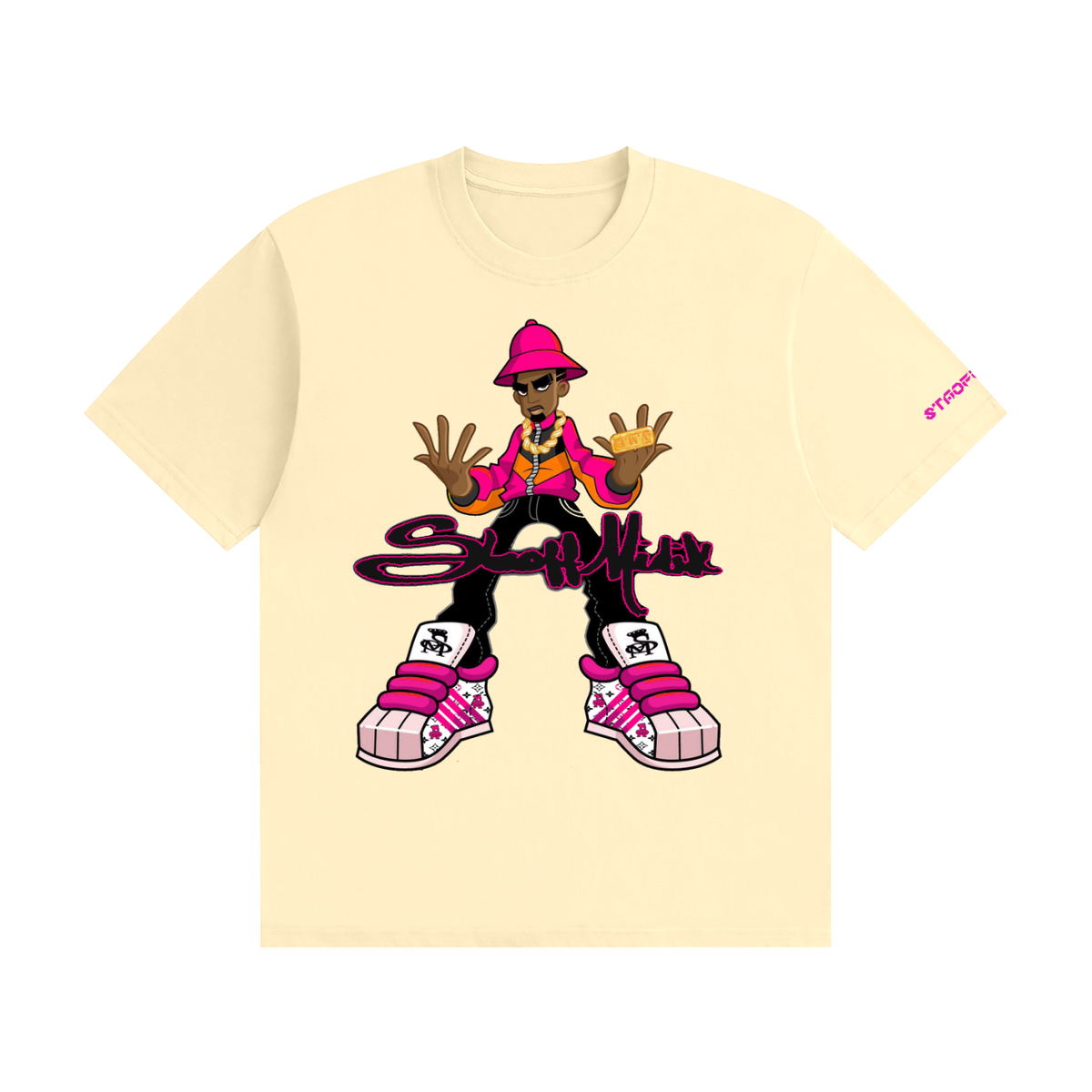 "STAOFF MIDIK"Unisex Seamless Cotton T-Shirt (PINK)