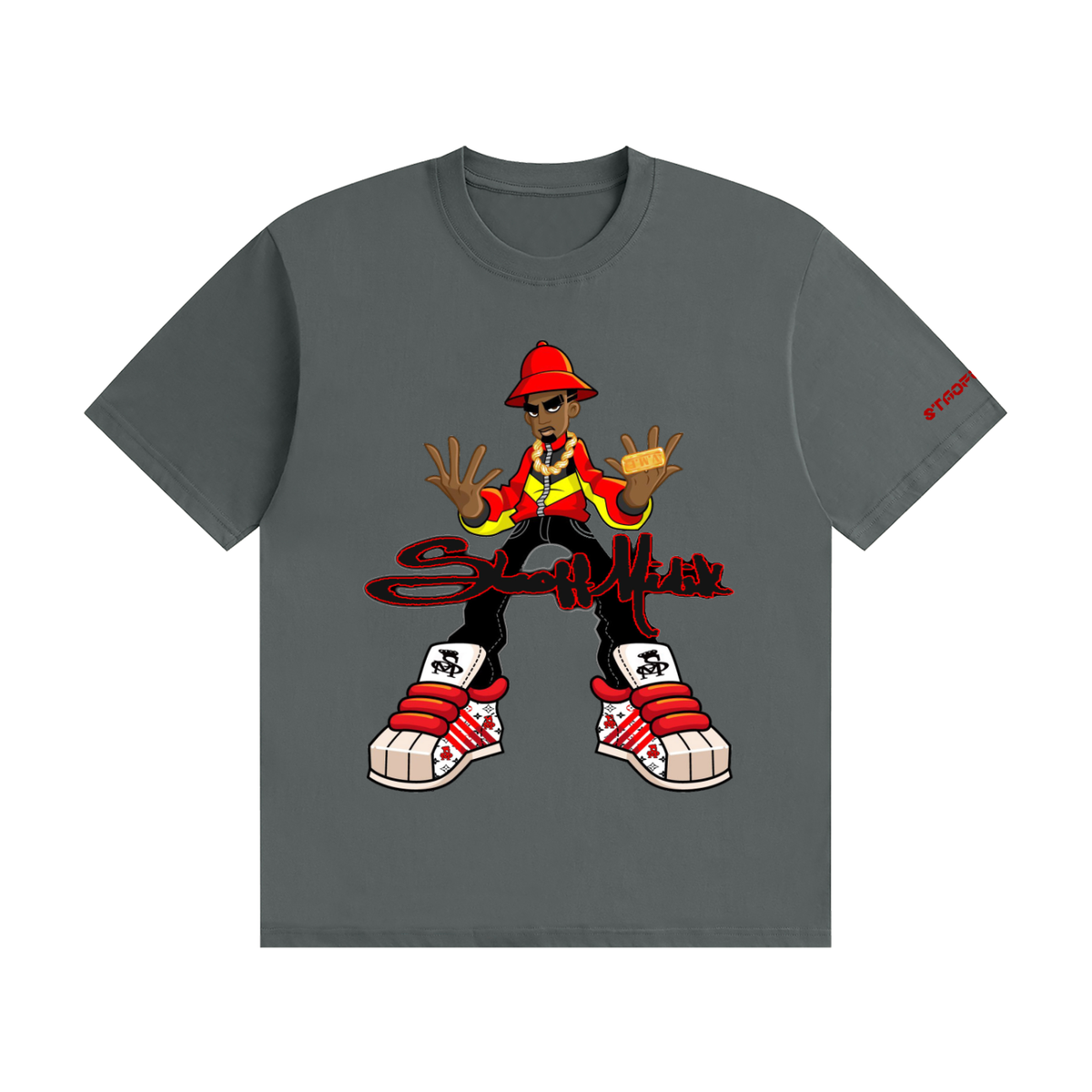 "STAOFF MIDIK" Unisex Seamless Cotton T-Shirt (RED)