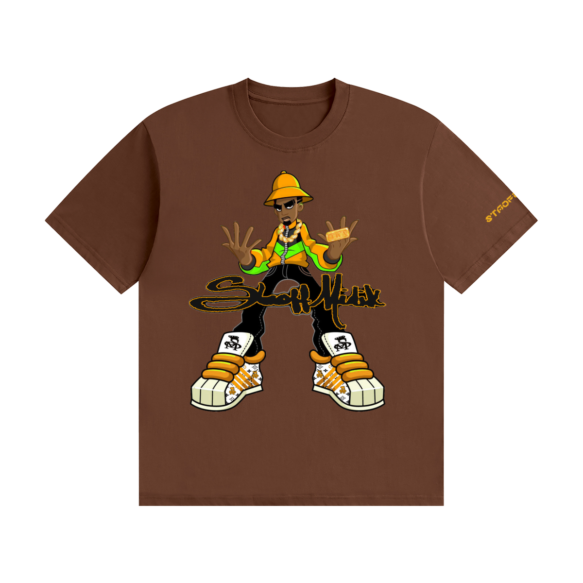 "STAOFF MIDIK" Unisex Seamless Cotton T-Shirt (ORANGE)